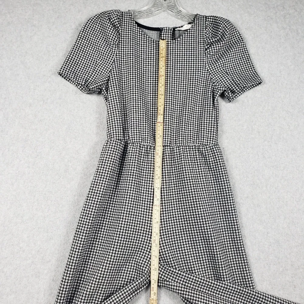 Zara Girls‎ Jumpsuit Houndstooth Wide Leg Size 11-12 Black White Puff Sleeve EUC